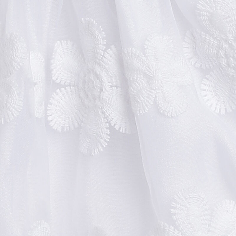 Girls White Floral Printed Short Sleeve Dress image number 3